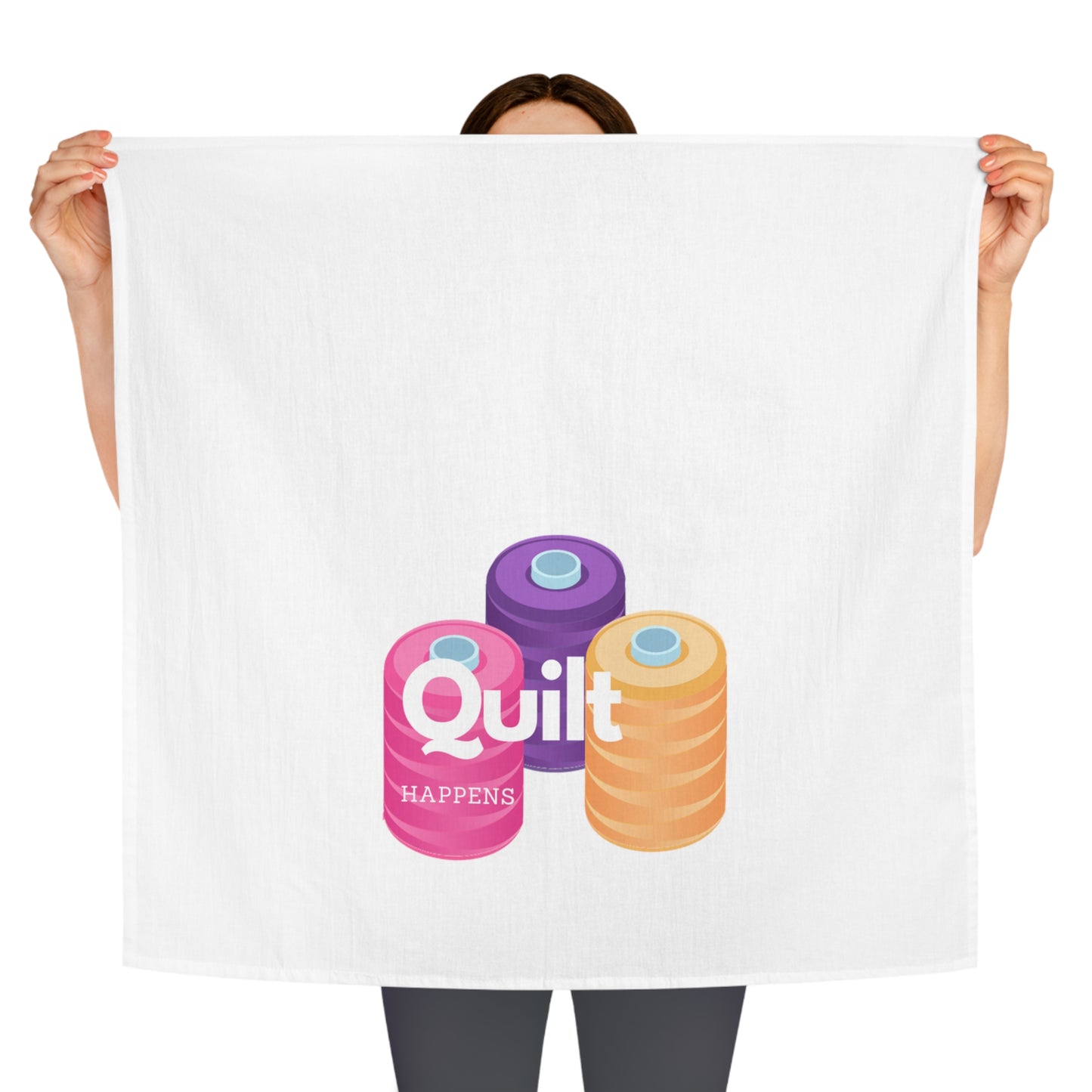 "Quilt Happens" Tea Towel