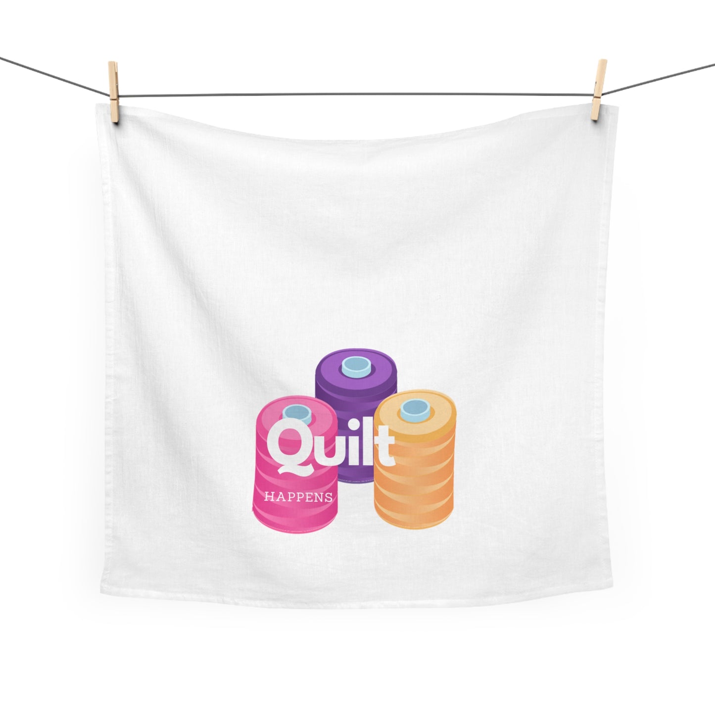 "Quilt Happens" Tea Towel