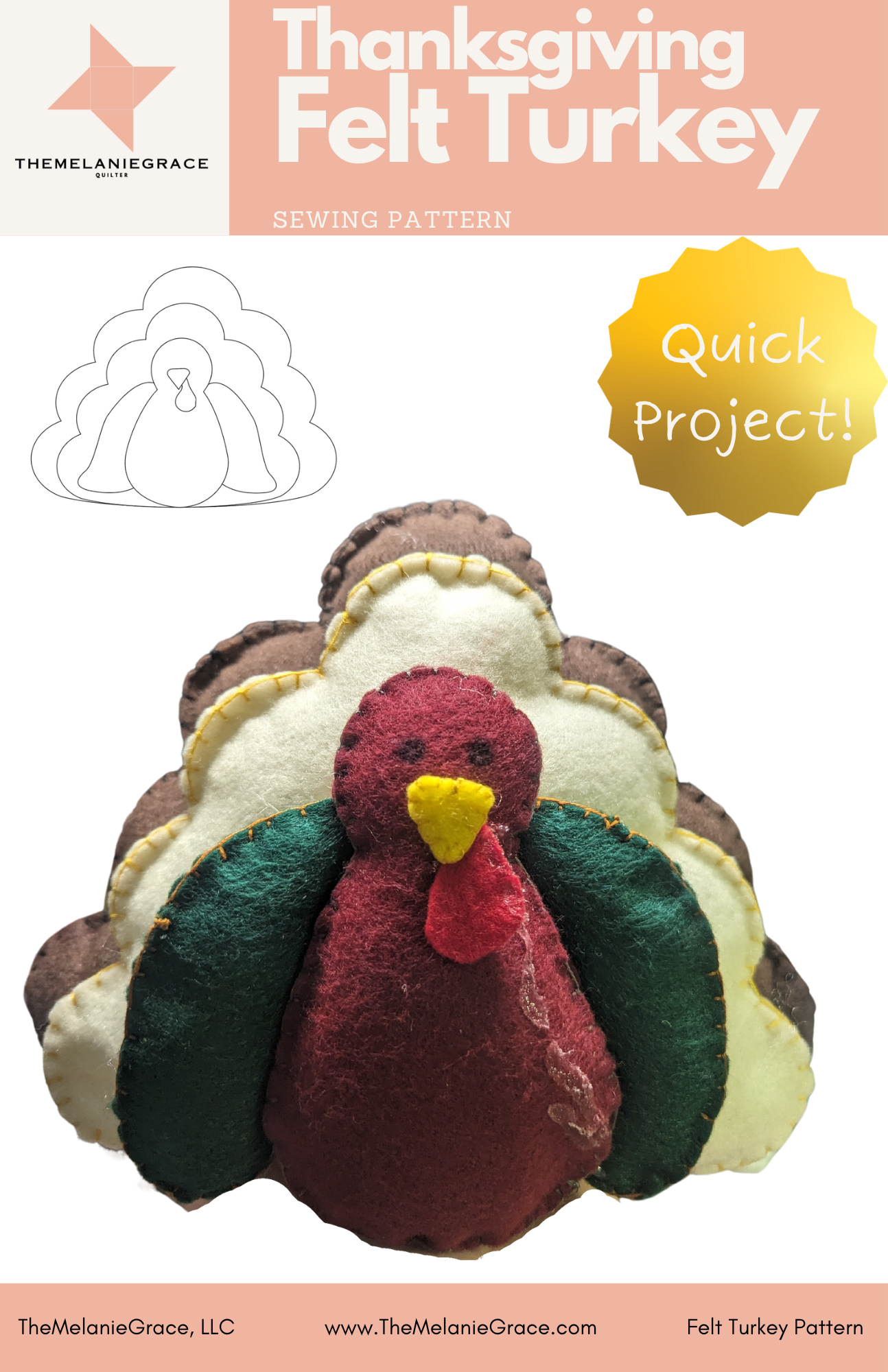 ThanksgivingFeltTurkey felt turkey sewing pattern – themelaniegrace