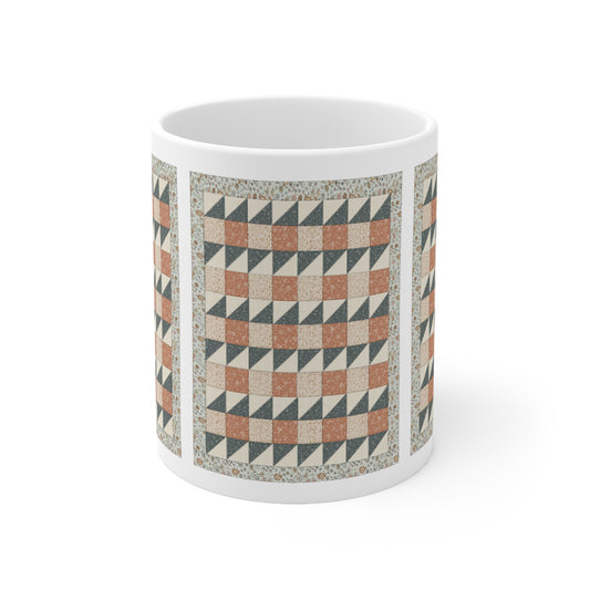 ZigZaggy Quilt Block Coffee Mug - Sip in Quilter's Bliss!