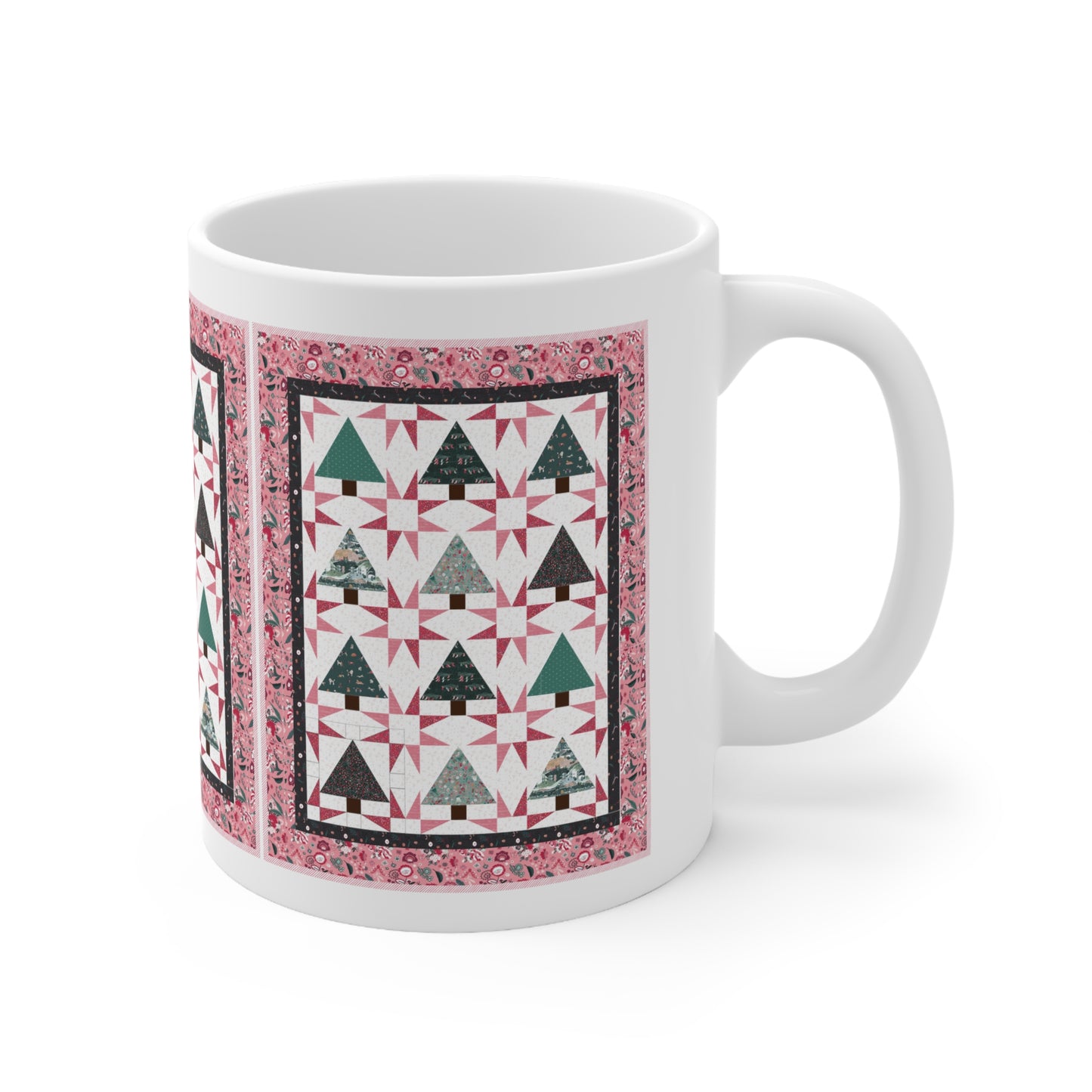 Cali Pines Quilt Block Coffee Mug - Sip in Festive Style!