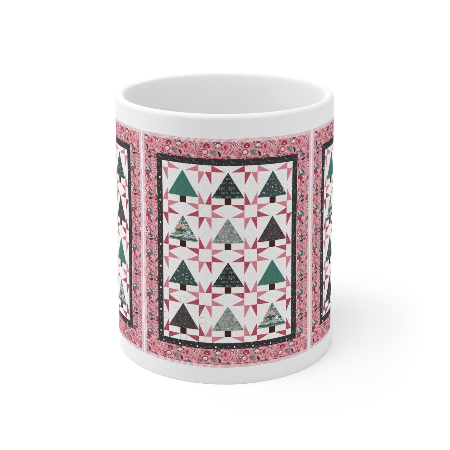 Cali Pines Quilt Block Coffee Mug - Sip in Festive Style!