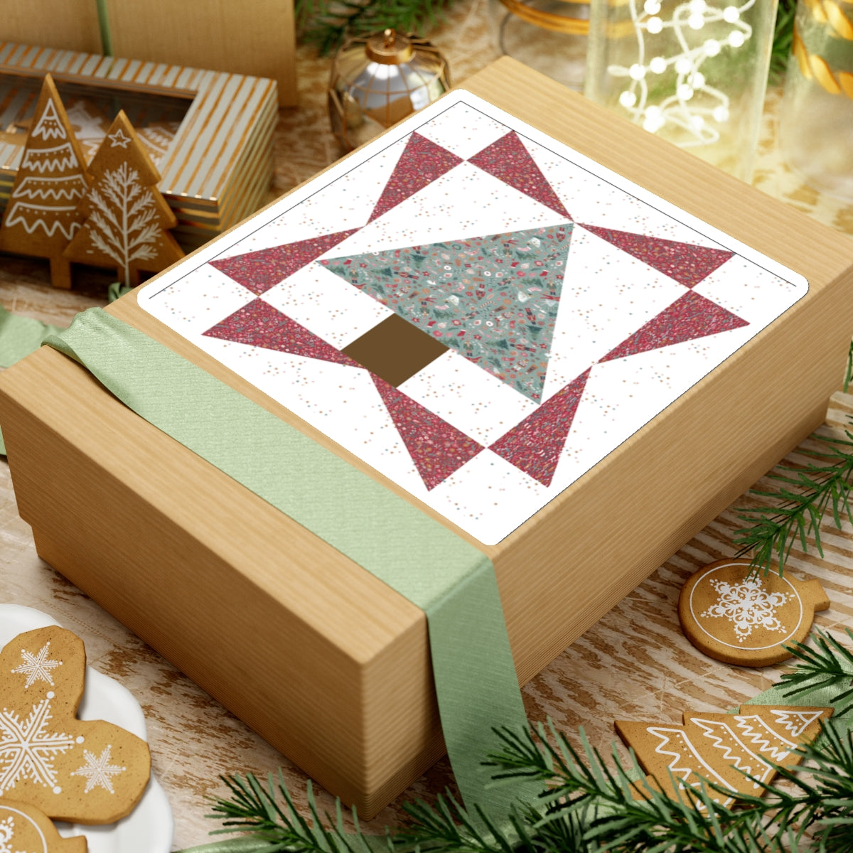 Cali Pines  | Quilt Block | Tree Quilt | Red Block