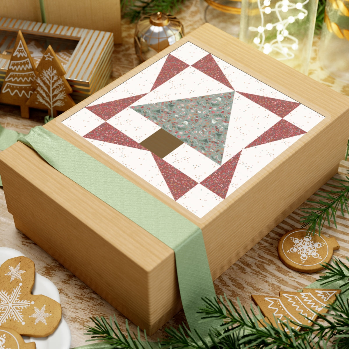 Cali Pines  | Quilt Block | Tree Quilt | Red Block