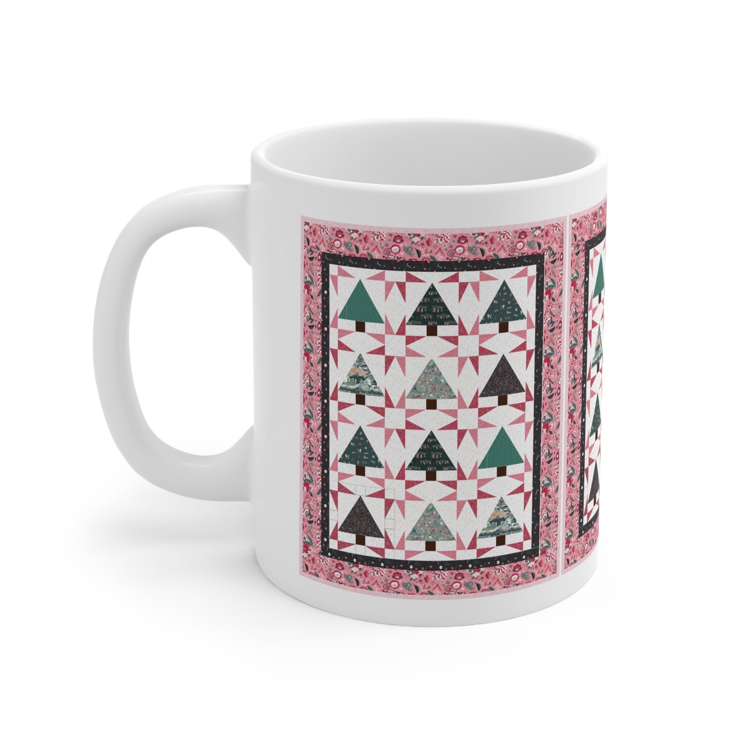 Cali Pines Quilt Block Coffee Mug - Sip in Festive Style!