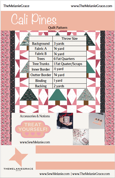 Cali Pines Quilt Pattern - Christmas Tree Throw Quilt Pattern